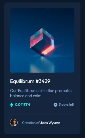 NFT preview card project