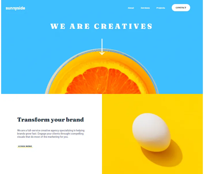 Sunnyside landing page project